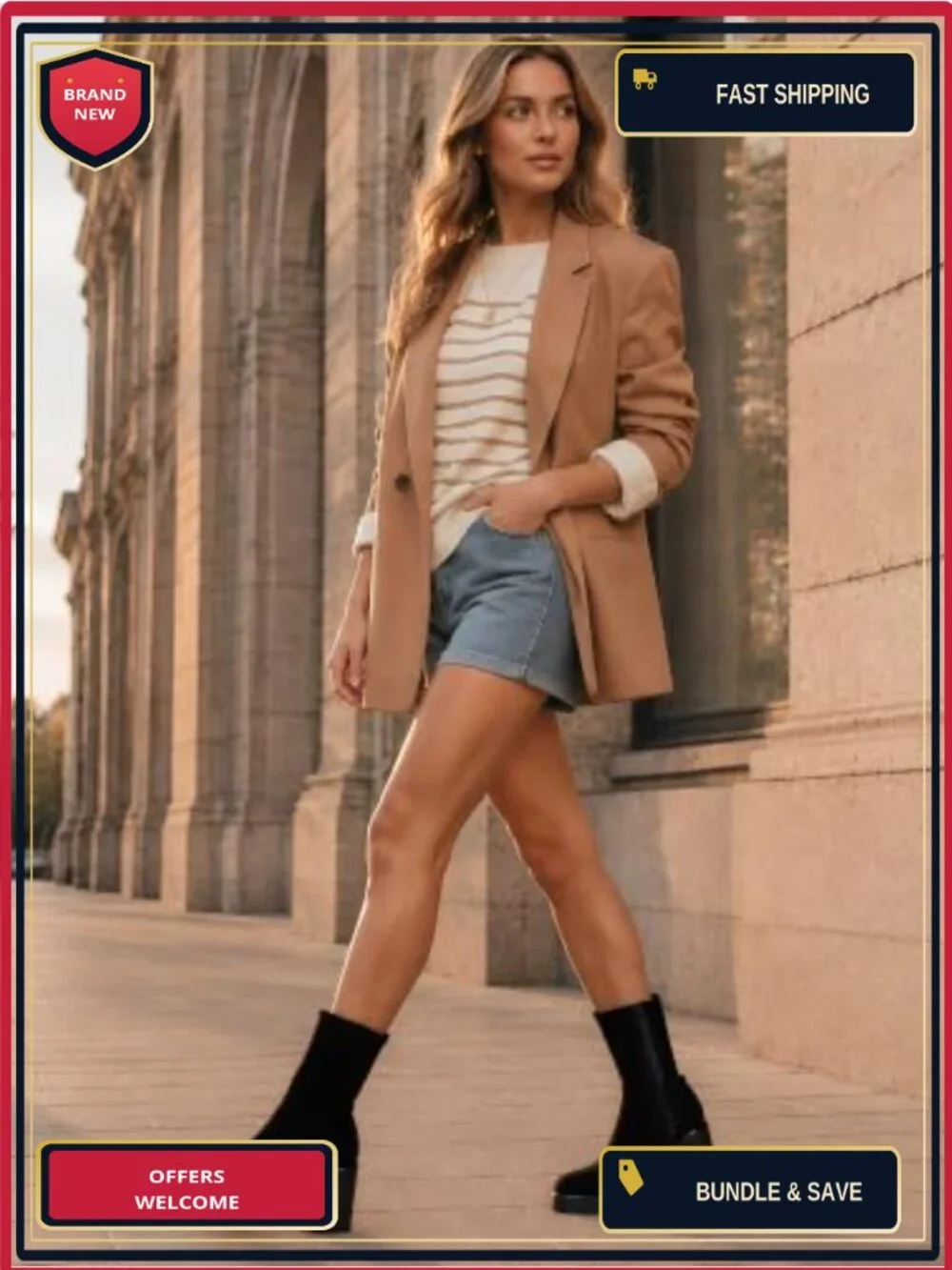 Women's Square Toe Suede Mid Calf Boots Chunky Block Heeled Ankle Bootie Side